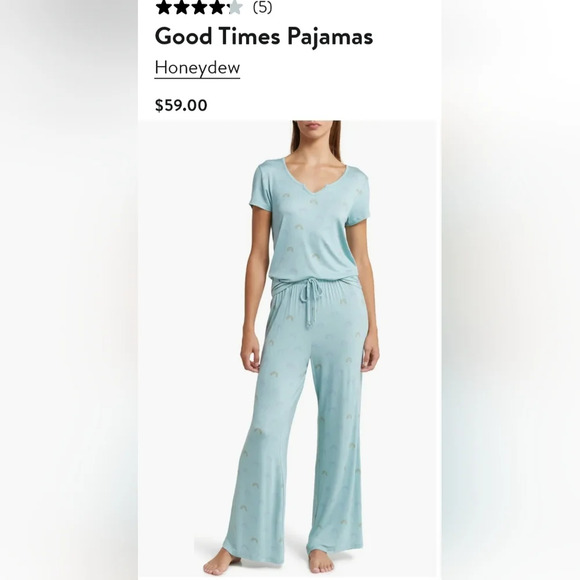 Honeydew Women's Size Large Good Times Pajama Set Clover Rainbow Print NWT $59 - Picture 1 of 7